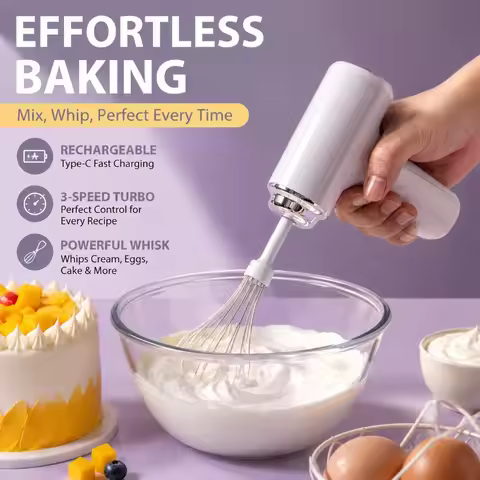 Wireless Handheld Electric Egg Beater Mini Baking Mixing Wand Household Cream Whipping Tool Portable