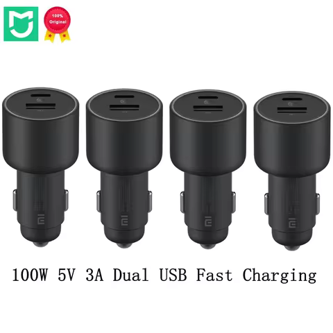 Original MIJIA Car Charger 100W 5V 3A Dual USB Fast Charging QC Charger Adapter For iPhone Samsung H