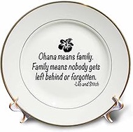 3dRose cp_163985_1 Ohana Means Family-Porcelain Plate, 8"