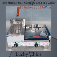 Negosyo Package Pure Stainless Steel Burger Griller w/ Deep Fryer With Complete Accessories
