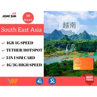 🇻🇳VIETNAM Local 4G Sim Card [Vietnamobile] [Up To 30 Days] [4GB Data] 🇻🇳