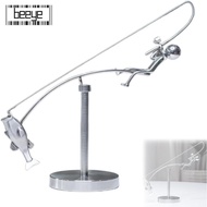 BEEYE Kinetic Fishing Sculpture, Desk Ornament Metal The Fisherman Balancing Sculpture, Creative Han