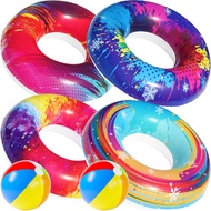 6Pcs Big Pool Floats Tubes-Parentswell Pool Floats, Inflatable Pool Float Swimming Rings, Pool Float