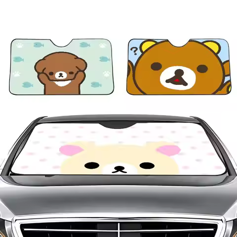 R-Rila-kkuma Car SunShade Windshield Car Windscreen Cover Sun Shade Auto Visor Car Accessories