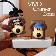 For Vivo Charger Protector Cover 18w 33w 44w Pilot Cute Dog vivo y21 y33 v23e y15s X50pro/X50/X30pro/X30/X60/X60pro/iqoooneo855/iqooz1x/S7/S9/S9E
