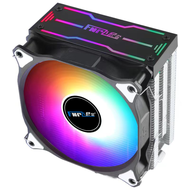 MINGSU 4 ท่อความร้อน 12 ซม.ส่องสว่างหม้อน้ำ CPU พัดลมท่อทองแดง 4 1155amd 12th Generation 1700CPU พัดลม LGA 2011X79X58 พัดลม CPU เมนบอร์ดสีดำและสีขาว CPU散热风扇