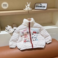 AK604 - Red striped life jacket with fleece collar FOR KIDS with PUPPY cartoon and 2 cherries - 5708