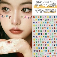 [SG seller] face gem jewel glitter colourful mini alphabets stickers sheet children makeup party con