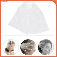 White Short Bridal Face Veil Wedding Face Veil Decorative Hair Accessory Elegant Polyester  dailyyua