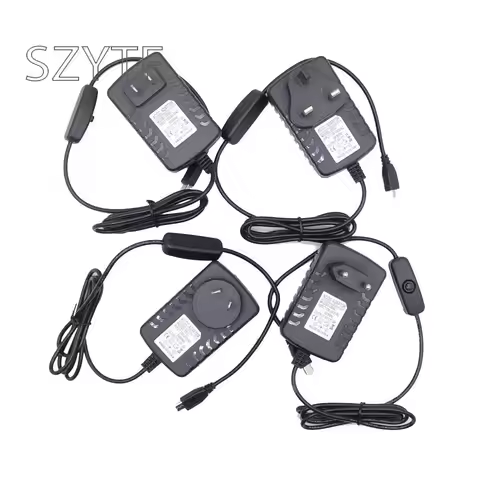 Power Micro USB Supply 5V3A with Switch Micro USB Adapter for Raspberry Pi 4/3B+ Model B+ plus