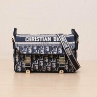 Diorcamp 郵差信使包 小號 23 藍色 帆布 淺金扣 2022