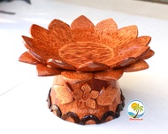 Đĩa Chưng Trái Cây / Mâm Ngũ Quả Bằng Gỗ Dừa Cao Cấp Hoạ Tiết Hoa Sen