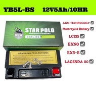 STAR POLO GEL BATTERY Bateri Motor YB5L-BS LC135/EGO/LAGENDA/NOUVO/KRISS/CT100 Ready Stock