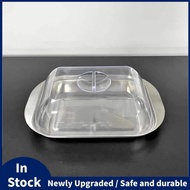 Butter Container - White Butter Fridge Storage Container Butter Storage Box,Metal Butter Box with Li