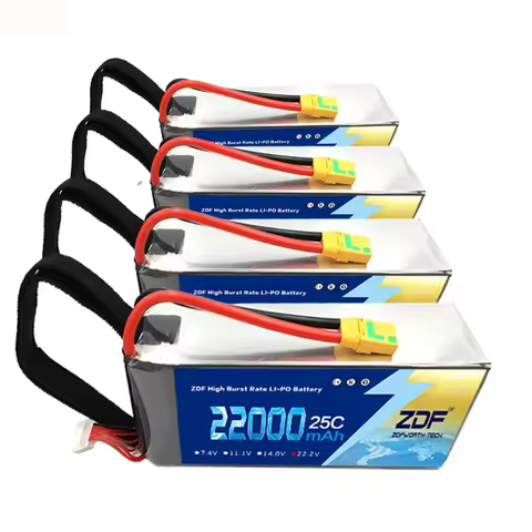 4pcs ZDF 6S 22.2V LiPo Battery 22000mAh 25C with XT90/AS150/XT150/XT90-S plug for RC UAV Drone