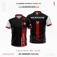 【Custom NAME & NUMBER】Esports Jersey EZR Esports V2 Black and Red Ph Custom Ml Jersey Codm Game‌