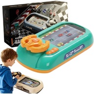 Turbo Interactive Game Set with 200 Challenges, Desktop Car Racing Game with Steering Wheel, Obstacl