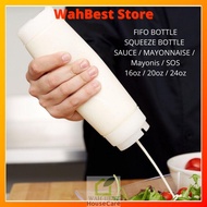 First In First Out Squeeze Dispensing / Refillable fifo Sauce Bottle with Lid fifo subway bottles botol sos mayonis