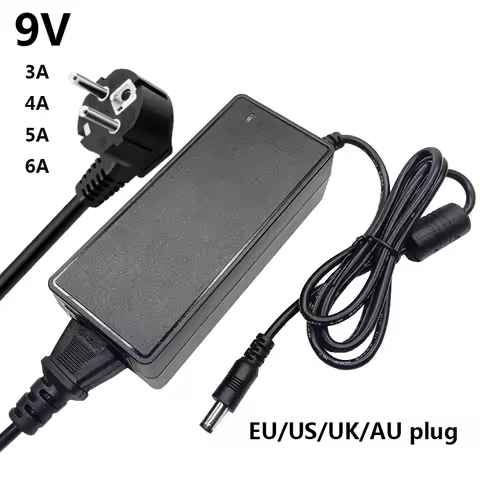 9V 3A 4A 5A 6A Universal Power Adapter Supply 9 Volt AC To DC 100-240V 9 V 9V6A 9V5A 9V4A Switching 