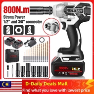 Electric Impact Wrench Cordless + Batteries Brushless Impact Wrench 988VF Lithium Battery XTITAN Cor
