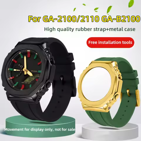 For Casioak Mod kit GA2100 rubber strap 2110 GA2100 stainless steel case GA-B2100 Metal Case Bezel 2