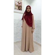 Jubah  muslimah jubah hawa tanpa gosok ironless plus size women dress S TO 6XL