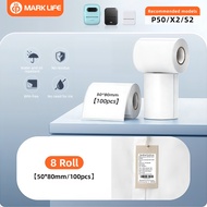 Marklife 8Rolls Label Sticker For P50 Product Price Food Waterproof Thermal Label Paper