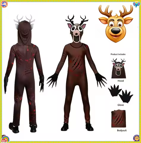 Hot Children Adult Cosplay 99 Nights Forest Deer Outfit 3D Print Cosplay Costume Halloween Carnival 