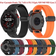 26 22 20mm Silicone Magnetic Buckle Straps For Garmin Fenix 7 6 5 Gen 2 Epix Easyfit Wristband Fenix