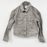 古著Old Navy 米色骷髏印花牛仔夾克/外套，M 碼