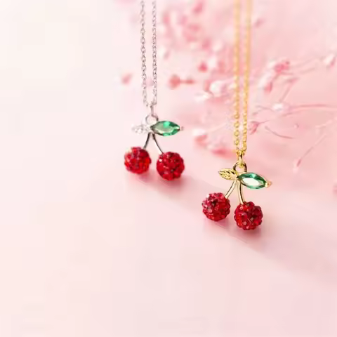Uini Tail hot selling new 925 sterling silver fashionable temperament small cherry pendant fruit nec