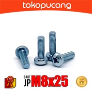 100pcs JP Bolts M8X25 mm Plus Screwdriver Bolts M8x25mm Plus Bolts M8 x 25mm