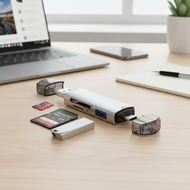 61 USB3.0Type C  OTG SD TF  6 dalam 1 Pembaca Kad USB3.0 ke Type C Mikro Penyesuai OTG Universal Pel