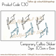 #T30 Word Temporary Tattoo "float"