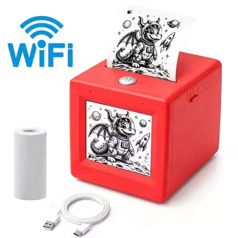 AI Voice Powered Sticker Maker HD Screen Portable Thermal Printer AI Magic Box Voice Control for Kid