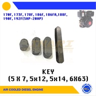 CRANK SHAFT KEY 5X7 5X12 5X14 6X63 170F 173F 186F 186FA 188F 190F 192F (5HP - 18HP)AIR COOLED DIESEL