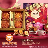 Givral moon cake Box of 4 green bean cakes 2 eggs 250gr