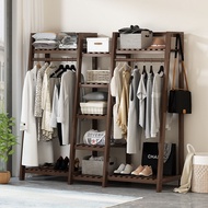 Solid Wood Hanger Coat Rack Clothes Floor Simple Household Floor Wooden Minimalist Modern Bed &amp; Breakfast Storage Hanger