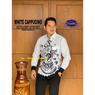 White Cappucino batik Shirt For Men batik Tops by King sakti