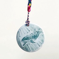 青花瓷繪吊飾-動物似顏繪-鯨魚