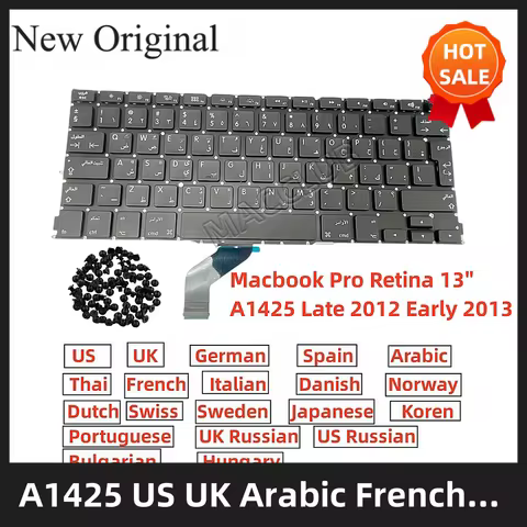 UK US French Danish German Spanish Italian Danish keyboard for Macbook Pro A1425 EMC 2557 2572 UK Ke