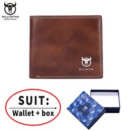 BULLCAPTAIN Mens Genuine Leather Wallet Business Casual Cash Clip Multifunction 8 Card Slots RFID An