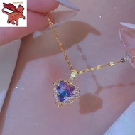 necklace saudi gold 18k pawnable legit pure gold Korean Heart of the Sea Necklace Women's Light Luxury niche Fashion Clavicle Chain