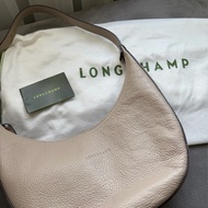 LONGCHAMP ROSEAU ESSENTIAL系列 牛皮半月形單肩包 灰
