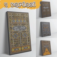 (Bukan PVC Banner) Canvas Frame Pintu Kaabah Kiswah Kaabah Door Calligraphy Khat Kufi