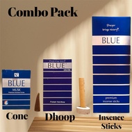 COMBO PACK - BLUE MUSK INCENSE STICK/DHOOP STICK/CONES INCENSE