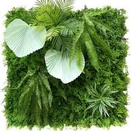 LMS003 Elegant Faux Greenery Wall Art 100x100cm - Tropical Leaf & Fern Decorative Panel