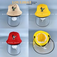 2-6 years old 50-52cm/LOULIHAT Mouse children's bucket hat, wide-brimmed hat for children with built