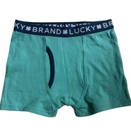 Lvcky Brand Boys Plain Boxer Brief with Dark Blue Band Overrun