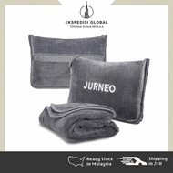 2 in 1 Travel Pillow Blanket Airplane Flight Travel Pillow with Belt Zipper Travel Blanket Single Ba